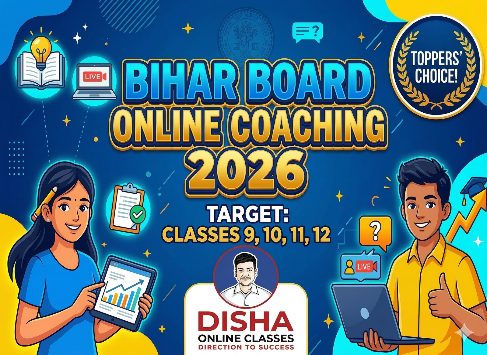 Bihar Board Online Coaching 2026 by Disha Online Classes For Classes 9 to 12
