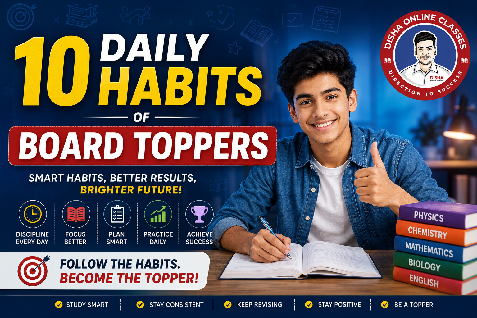 10 Daily Habits of Board Toppers - Disha Classes